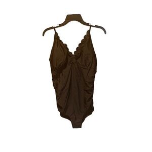 Kimi & Kai Maternity Kimber UPF 50+ One Piece Swimsuit in Black Large NWT